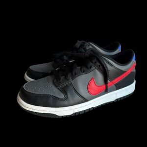 Nike GS Dunk Low Size 6.5Y Black/Blue/Red-White UNIVERSITY (FV0373-001)